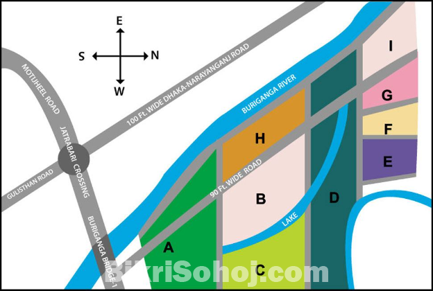 Bashundhara River View Project, South-Facing Plot for Sale